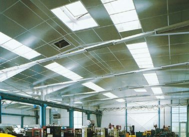 ISOVER. Edificación industrial. Techos termoacústicos. Panel Alumisol ...
